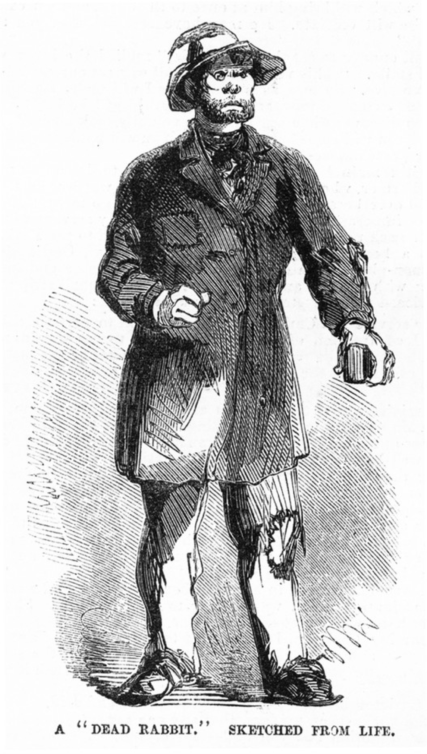 <p>This engraving was featured in&nbsp;<i>Frank Leslie's Illustrated Newspaper </i>soon&nbsp;after the supposed&nbsp;“Dead Rabbit-Bowery Boy Riot” in&nbsp;July,&nbsp;1857.</p>