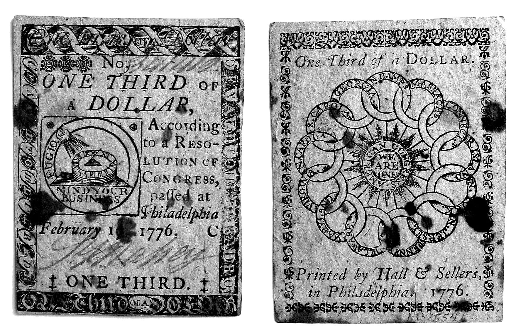 Taxation to finance the war effort was a limited option for the Continental Congress. Instead, it authorized the printing of paper money in 1775; state governments did so as well. These notes were known as “Continentals” and would be redeemable when the colonies achieved independence. As more money was printed, amounting to &dollar;450,000,000 between the state and continental governments, its purchasing power plummeted for consumers. In January 1777, &dollar;105 in Continentals equaled &dollar;100 in gold and silver; by April 1780, it took &dollar;4000 worth of Continentals to equal the same amount of gold and silver. Faced with this hyperinflation, farmers balked at selling their produce to the army, and women seized overpriced goods from merchants.