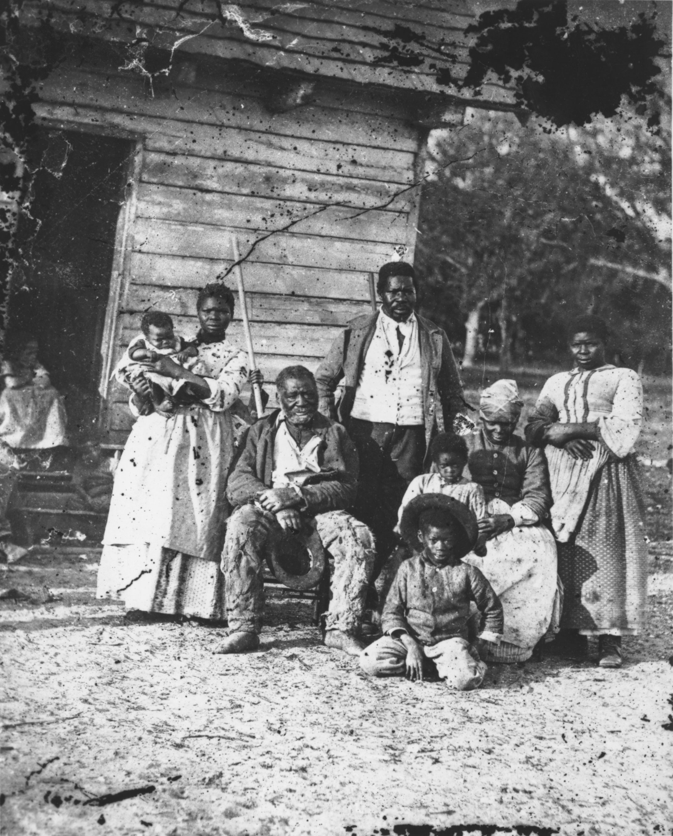 This African American family was photographed in 1862. Despite the depredations of the internal slave trade, enslaved African Americans maintained a strong sense of family and kinship through naming practices and other methods of remembrance.